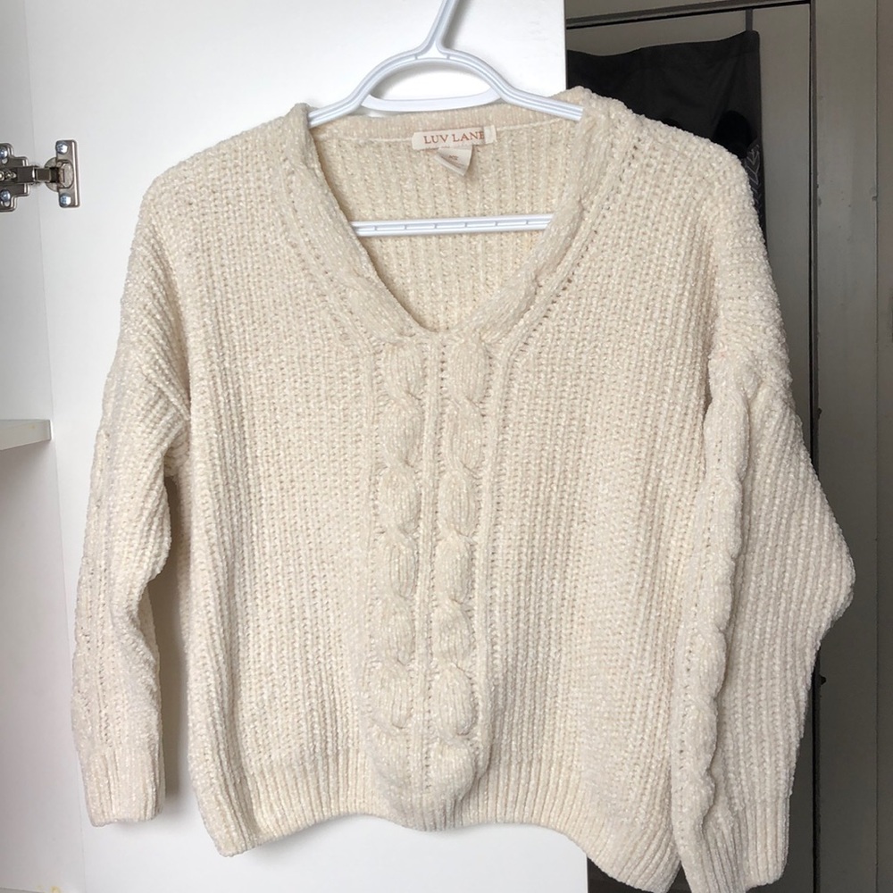 Cropped knit sweater